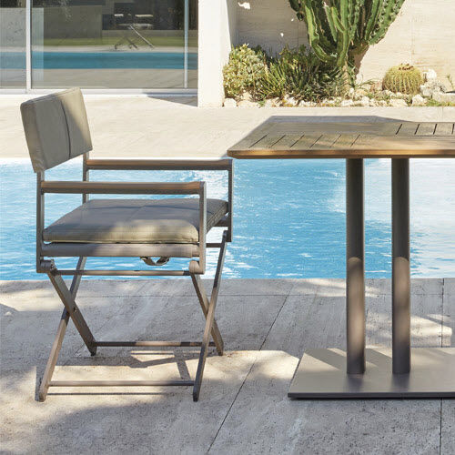 Chaise contemporaine - OSKAR - SIFAS - de jardin / en teck / en polyester