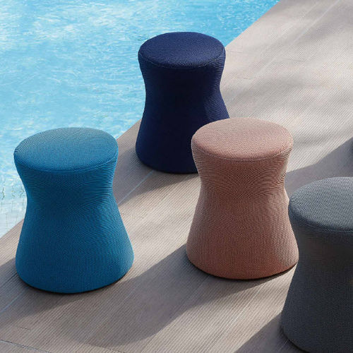 Pouf contemporain - MAGI - SIFAS - en tissu / pour extérieur / gris