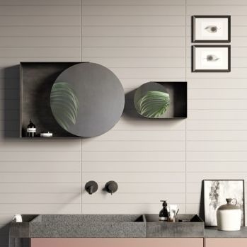 Miroir de salle de bain mural - POIS - Rexa Design - contemporain / vertical / en métal