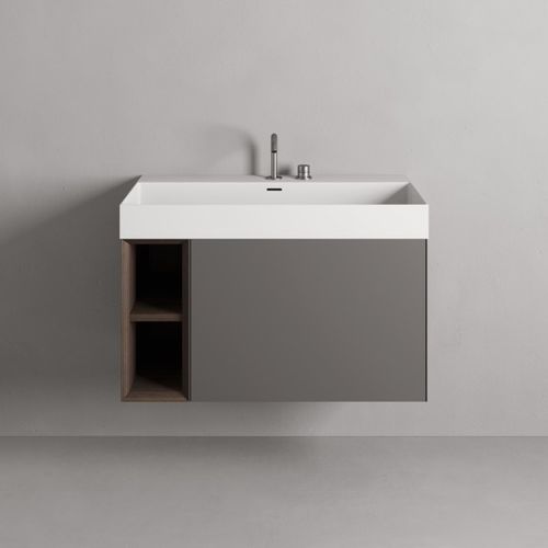 Vasque suspendue - Rexa Design - en céramique / finition mat / rectangulaire