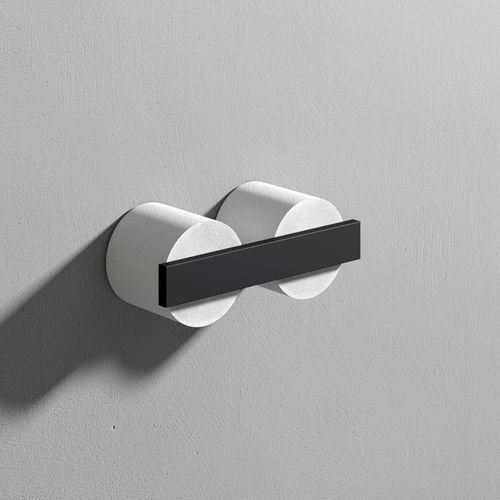 Distributeur de papier toilette mural - STONE - Rexa Design - en métal / pour 2 rouleaux / noir