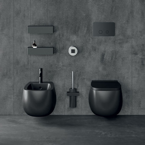 WC suspendu - POT - Rexa Design - en céramique / résidentiel / ovale
