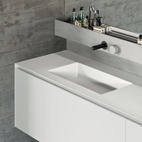 Meuble vasque mural - Ergo.23 - Rexa Design - en bois / en Corian® / contemporain