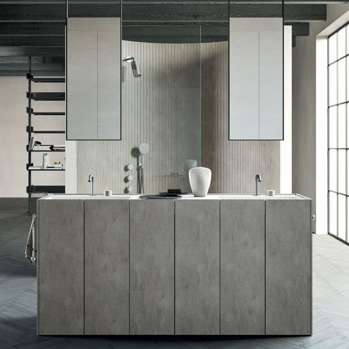 Meuble vasque double - Hi-Line - Rexa Design - mural / à poser / en bois