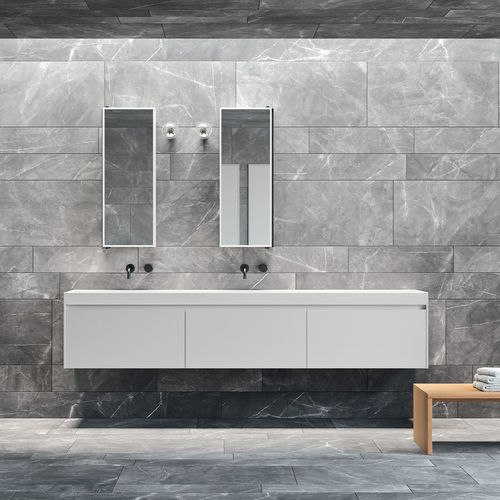 Meuble vasque suspendu - Prime - Rexa Design - en Corian® / contemporain / avec porte