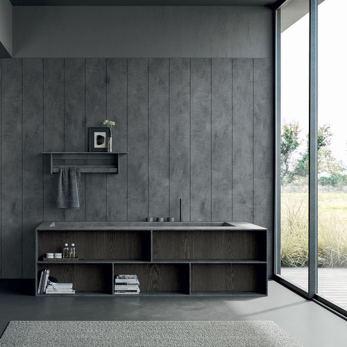 Baignoire à poser - Rexa Design - près du mur / pour habitat / en Corian®