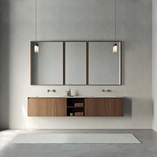Meuble vasque suspendu - Rexa Design - à poser / en bois / en argile