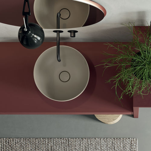 Vasque à poser - Rexa Design - en céramique / avec miroir / double