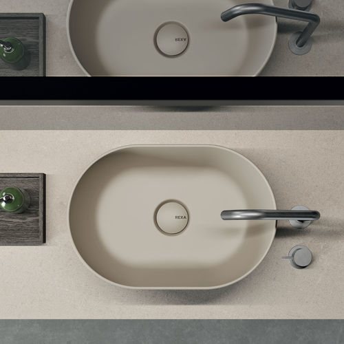 Vasque à poser - Rexa Design - en céramique / avec miroir / double
