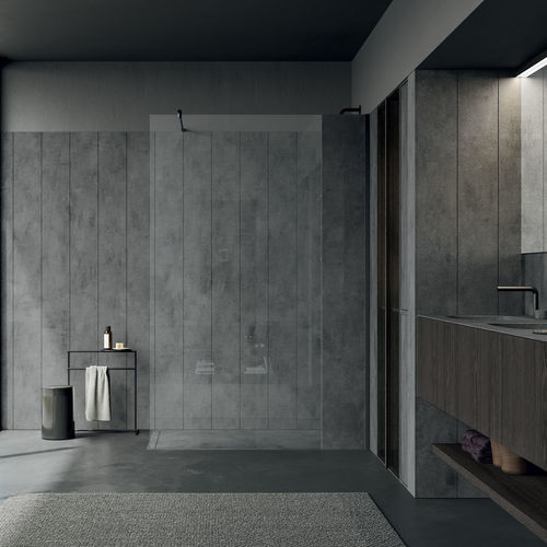Cabine de douche en verre - Rexa Design - fixe / rectangulaire / résidentielle