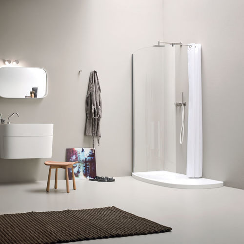 Paroi de douche fixe - Fonte - Rexa Design - courbée / d'angle / sur receveur