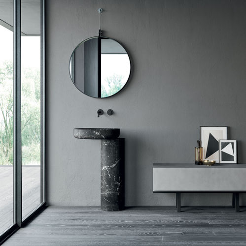 Miroir suspendu - Hammam - Rexa Design - contemporain / rond / en Corian®