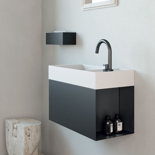 Mitigeur de vasque - Virgola  - Rexa Design - à poser / en acier inoxydable / 1 trou