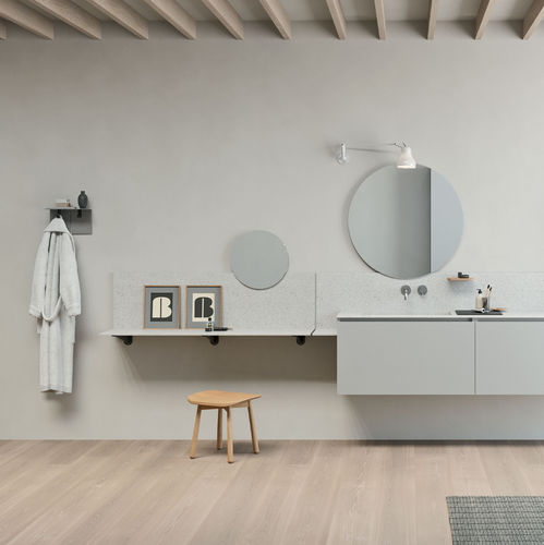Meuble vasque mural - Interlude - Rexa Design - en mélaminé / contemporain / sans porte