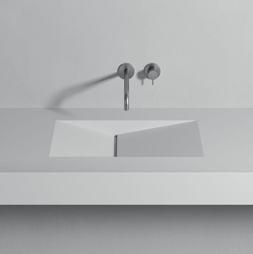 Vasque à encastrer - D_TAGLIO - Rexa Design - en Corian® / avec plan intégré / rectangulaire