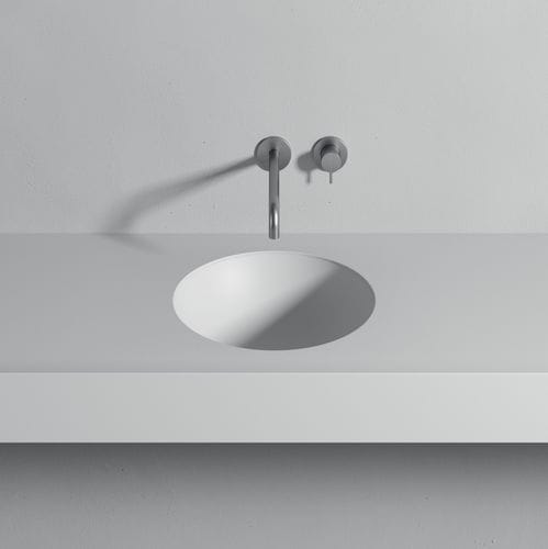 Vasque intégrée - ROTONDO - Rexa Design - en Corian® / avec plan intégré / ronde