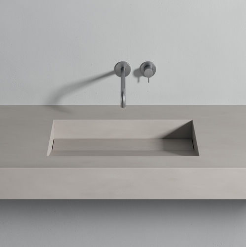 Vasque à encastrer - TAPE - Rexa Design - en Corian® / avec plan intégré / sur mesure