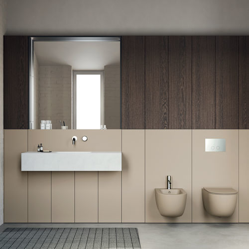 Salle de bain contemporaine - VISION EVOKE - Rexa Design - en céramique / en chêne / en Corian®
