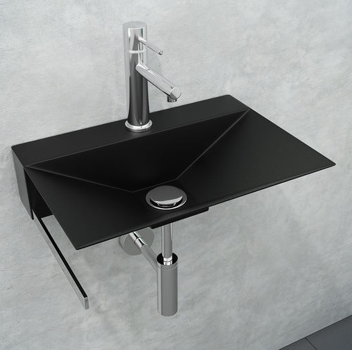 Vasque suspendue - MINIMAL - Componendo - en inox / avec porte-serviettes intégré / rectangulaire