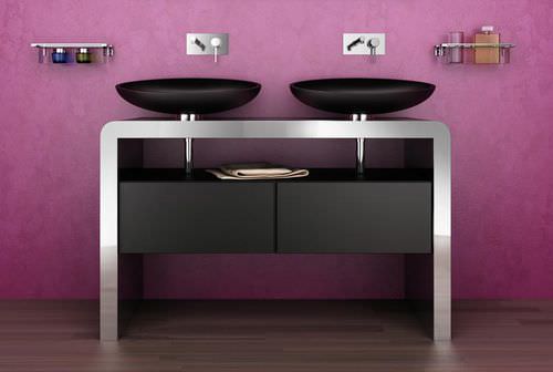 Meuble vasque double - CENTOTTANTA - Componendo - à poser / en bois / en inox
