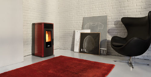 Poêle à granulés - AIR: MAVI - Ravelli - contemporain / en acier / en fonte