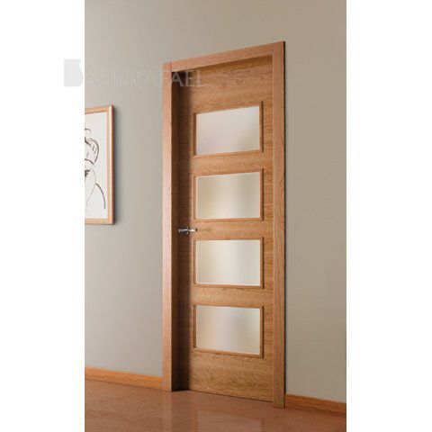 Porte d'intérieur - 8005 V4  - Puertas Sanrafael - en bois massif / battante / vitrée