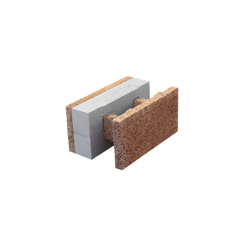 Bloc de coffrage en polystyrène - H 33/15+10	 - FIXOLITE - en bois ciment / pour mur / isolant