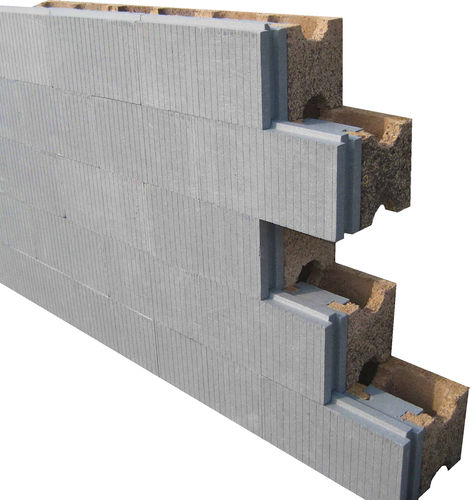 Bloc de coffrage en béton de bois - HI (HAUTE ISOLATION) - FIXOLITE - pour mur / isolant / incombustible