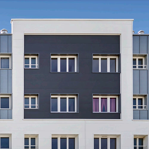 Bardage en panneaux - RESIDENTIAL AREA "GUAGUIN MATISSE"   - Arconic Architectural Products SAS, Merxheim/Frank - aluminium / vertical / lisse
