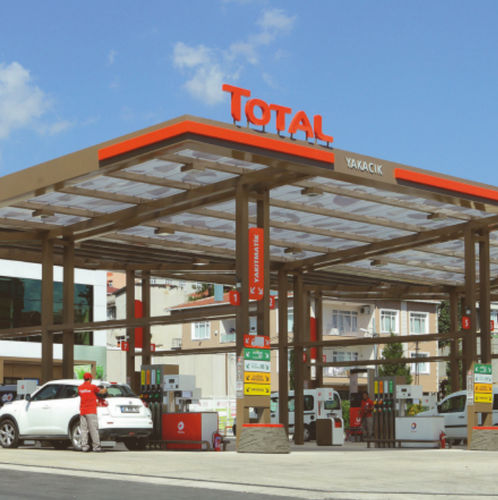 Panneau de construction - TOTAL PETROL STATIONS  - Arconic Architectural Products SAS, Merxheim/Frank - de bardage / pour toiture / pour marquise