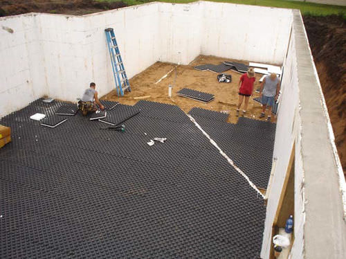 Plancher technique en caoutchouc - RAZ PANEL™ - BuildBlock ICFs - radiant / d'extérieur