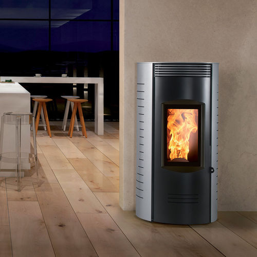 Poêle à granulés - RONDE EVO - Caminetti Montegrappa - 0 - 5 kW / 5 kW - 10 kW / contemporain