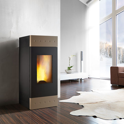 Poêle chaudière à granulés - TILE XW - Caminetti Montegrappa - à bois / contemporain / en acier