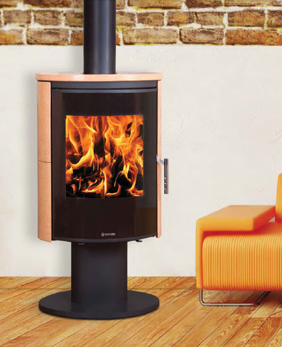 Poêle à bois - D6 SOLO FG  - Color Emajl Doo - contemporain / en métal / pivotant