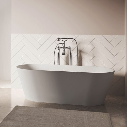 Baignoire ovale - LILIUM - Relax - à poser / pour habitat / en Solid Surface