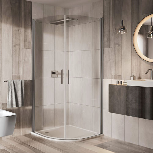 Paroi de douche battante - LIGHT RB - Relax - en demi-cercle / d'angle / en verre trempé