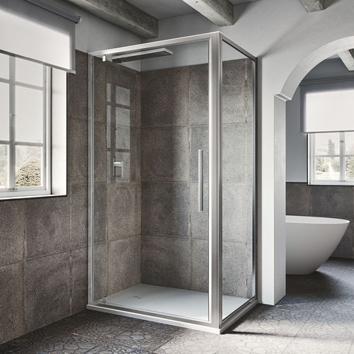 Cabine de douche en verre - UNICO B1+F4 - Relax - en aluminium / avec porte pivotante / d'angle