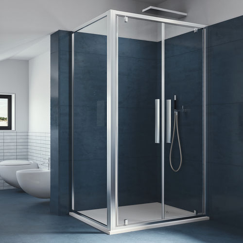 Cabine de douche en verre - UNICO B2+F4 - Relax - en aluminium / avec porte pivotante / d'angle