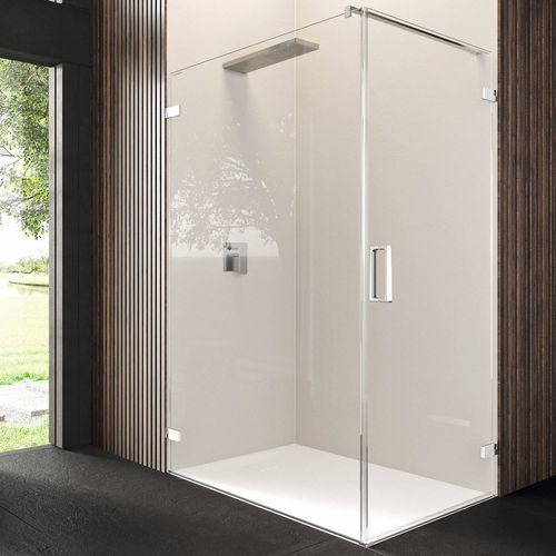 Cabine de douche en aluminium - CARDINE MAB+MF1 - Relax - en verre trempé / fixe / avec porte pivotante