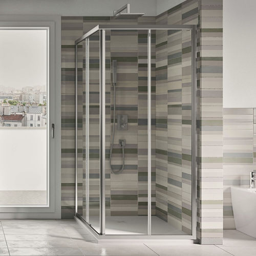 Cabine de douche en verre trempé - LYRA A+A - Relax - en aluminium / à portes coulissantes / d'angle