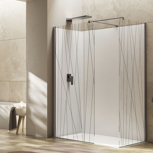 Cabine de douche à l'italienne - WALL F+F - Relax - en verre trempé / fixe / d'angle