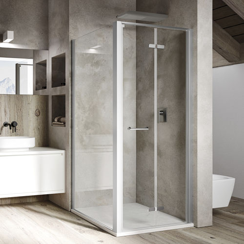 Cabine de douche en verre - LIGHT PS + F4 - Relax - avec porte pliante / d'angle / en verre transparent