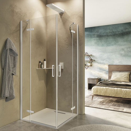 Cabine de douche en verre - CARDINE AB + AB - Relax - avec porte battante / d'angle / en verre transparent