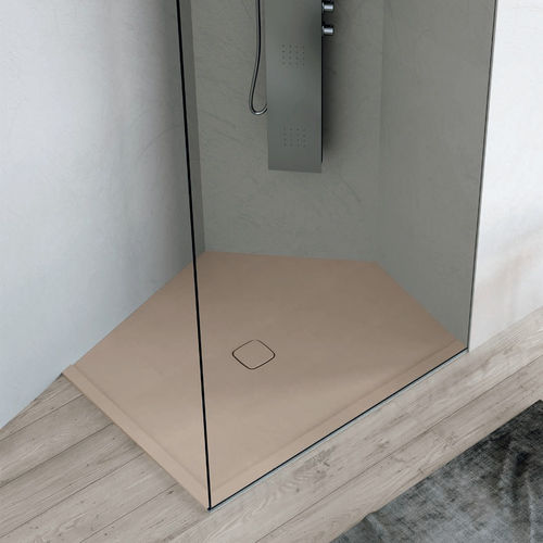 Bac à douche d'angle - TECNOTEK CUSTOM - Geromin - à poser / encastrable / en pierre