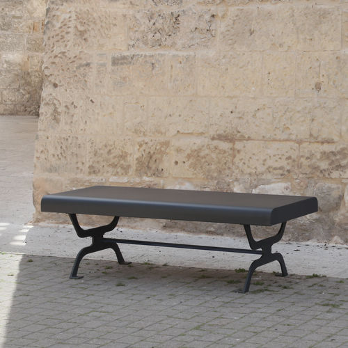 Banc public contemporain - RETRÒ - CITYSì - en bois exotique / en acier galvanisé / avec dossier