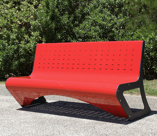 Banc public contemporain - SPACE - CITYSì - en acier galvanisé / avec dossier
