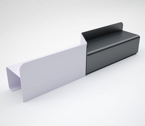 Banc public contemporain - YINYANG - CITYSì - en acier galvanisé / avec dossier / pour établissement public