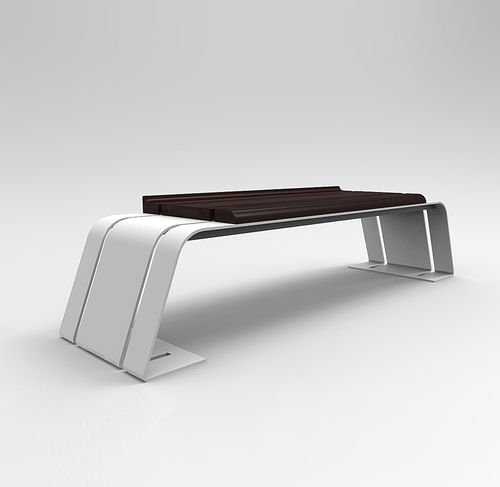 Banc public contemporain - ASH - CITYSì - en bois exotique / en acier galvanisé / pour aéroport
