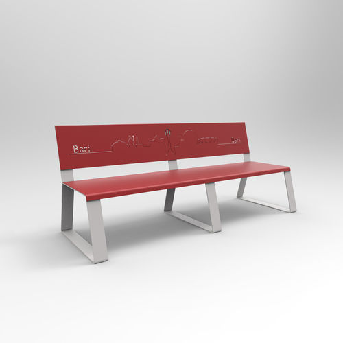 Banc public contemporain - CITY - CITYSì - en acier galvanisé / en acier peint / avec dossier
