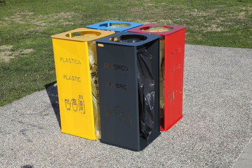 Poubelle publique - PICASSO - CITYSì - de tri sélectif / en acier / avec cendrier intégré